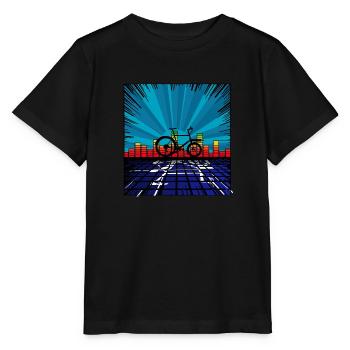 Vélo cargo à ondes sonores Omnium - T-shirt bio MINI CREATOR Stanley/Stella Enfant - noir - Devant - Mikhail (115cm)