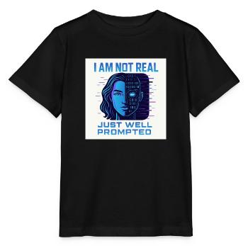 Mi-humain, mi-numérique - T-shirt bio MINI CREATOR Stanley/Stella Enfant - noir - Devant - Mikhail (115cm)