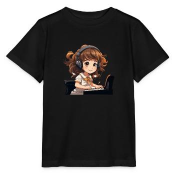 Le Petit Pianiste - T-shirt bio MINI CREATOR Stanley/Stella Enfant - noir - Devant - Mikhail (115cm)
