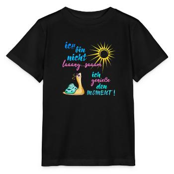 Je ne suis pas lent... Je profite du moment - T-shirt bio MINI CREATOR Stanley/Stella Enfant - noir - Devant - Mikhail (115cm)