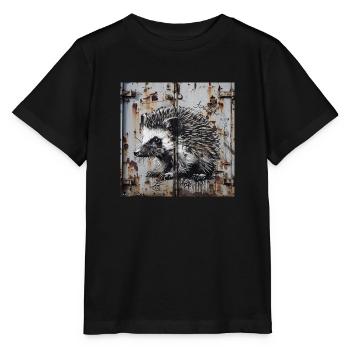 Graffiti Igel Rost Metal urban Streetart Container - Stanley/Stella Kinder T-Shirt MINI CREATOR  - Schwarz - Vorne - Mikhail (115cm)