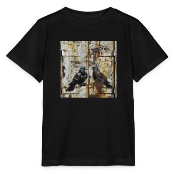 Graffiti Turtle Doves Rust Metal Urban Street Art - Stanley/Stella MINI CREATOR Kids’ T-Shirt - black - Front - Mikhail (115cm)
