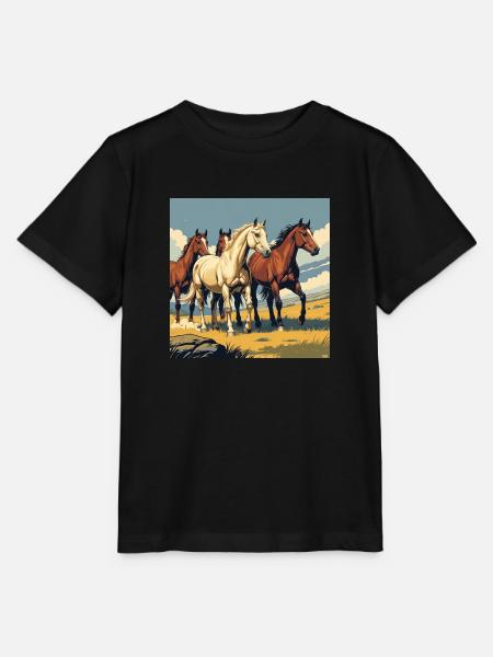 Quarter Horse Herde - Stanley/Stella Kinder T-Shirt MINI CREATOR - Schwarz