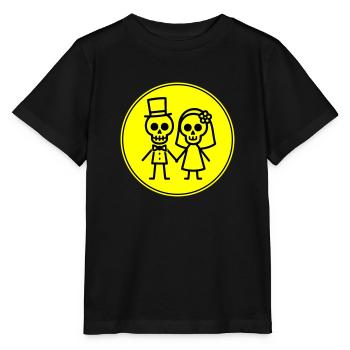 Mariage squelette drôle couple - T-shirt bio MINI CREATOR Stanley/Stella Enfant - noir - Devant - Mikhail (115cm)