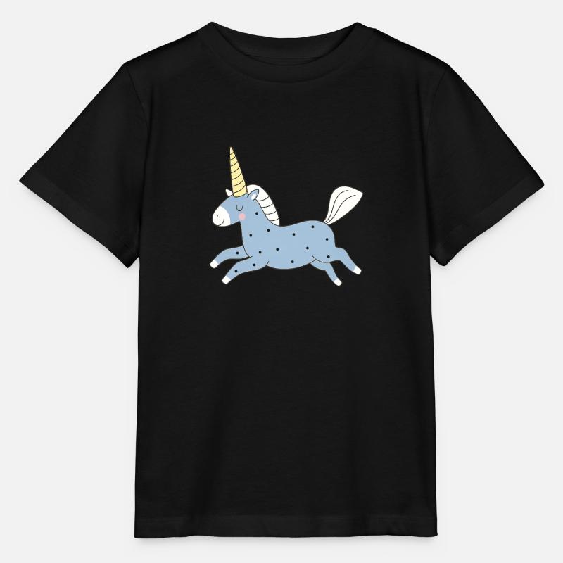 licorne mignonne en bleu - T-shirt bio MINI CREATOR Stanley/Stella Enfant - noir