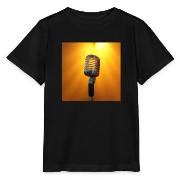 Mikrofon - Stanley/Stella Kinder T-Shirt MINI CREATOR  - Schwarz - Vorne - Mikhail (115cm)