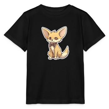 A cute fennec fox wearing a bowtie - Stanley/Stella MINI CREATOR Kids’ T-Shirt - black - Front - Mikhail (115cm)