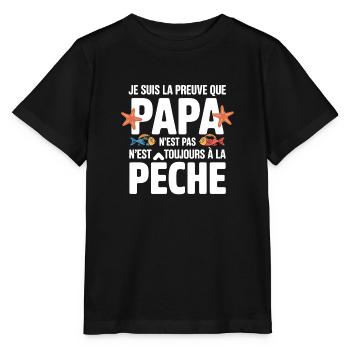 Papa Pêche Pêcheur Bébé Nourrisson Naissance - T-shirt bio MINI CREATOR Stanley/Stella Enfant - noir - Devant - Mikhail (115cm)