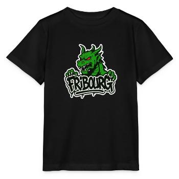 Fribourg Dragon - T-shirt bio MINI CREATOR Stanley/Stella Enfant - noir - Devant - Mikhail (115cm)