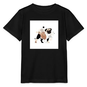 Mops - Stanley/Stella Kinder T-Shirt MINI CREATOR  - Schwarz - Vorne - Mikhail (115cm)