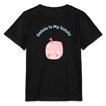 Delulu Is My Solulu Tee – Kitsch Soft Girl Design - T-shirt bio MINI CREATOR Stanley/Stella Enfant - noir - Devant - Mikhail (115cm)