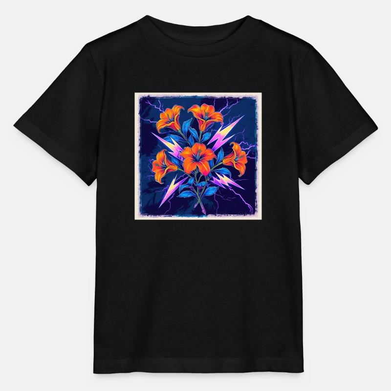 Flowers - Stanley/Stella MINI CREATOR Kids’ T-Shirt - black