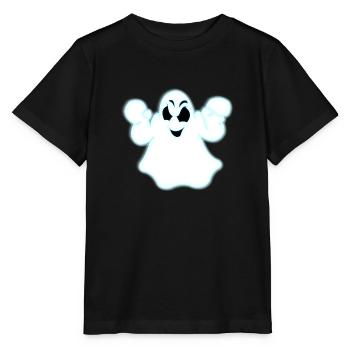 Glowing Halloween Ghost - Stanley/Stella MINI CREATOR Kids’ T-Shirt - black - Front - Mikhail (115cm)
