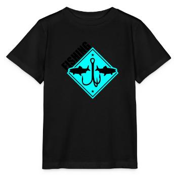 Pêche Pêche Hameçons - T-shirt bio MINI CREATOR Stanley/Stella Enfant - noir - Devant - Mikhail (115cm)