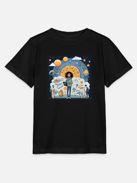 Der Träumer-Planer - Stanley/Stella Kinder T-Shirt MINI CREATOR - Schwarz