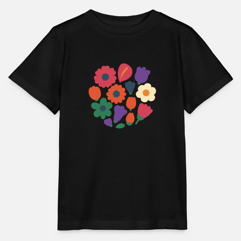 Circle Bloom – Couronne de fleurs 2025 - T-shirt bio MINI CREATOR Stanley/Stella Enfant - noir