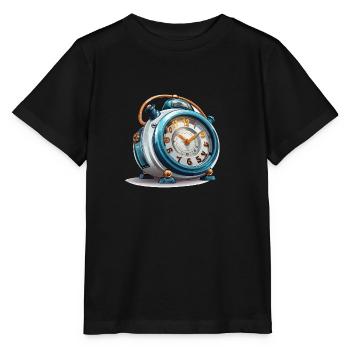 Réveil rétro - T-shirt bio MINI CREATOR Stanley/Stella Enfant - noir - Devant - Mikhail (115cm)