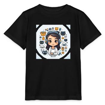 Académie de développement d’applications - T-shirt bio MINI CREATOR Stanley/Stella Enfant - noir - Devant - Mikhail (115cm)