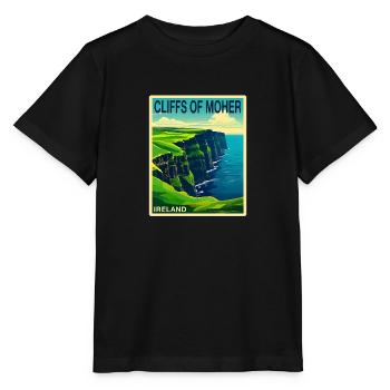 falaises de moher Irlande - T-shirt bio MINI CREATOR Stanley/Stella Enfant - noir - Devant - Mikhail (115cm)