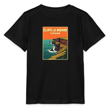 falaises de moher Irlande - T-shirt bio MINI CREATOR Stanley/Stella Enfant - noir - Devant - Mikhail (115cm)