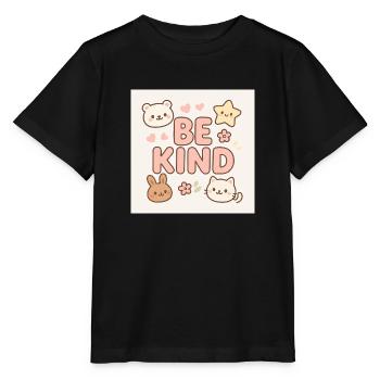 Be kind - Cute design - Stanley/Stella Kinder T-Shirt MINI CREATOR  - Schwarz - Vorne - Mikhail (115cm)