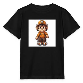 Monkey Skateboard Deck - Stanley/Stella Kinder T-Shirt MINI CREATOR  - Schwarz - Vorne - Mikhail (115cm)