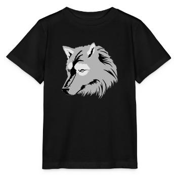 Silver Grey Wolf / Silbergrauer Wolf (3c) - Stanley/Stella MINI CREATOR Kids’ T-Shirt - black - Front - Mikhail (115cm)