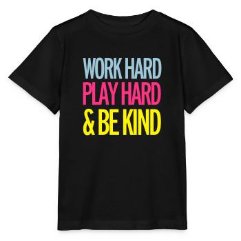 Work Hard - Stanley/Stella Kinder T-Shirt MINI CREATOR  - Schwarz - Vorne - Mikhail (115cm)
