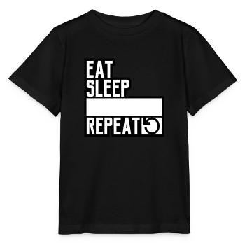 logo eat sleep repeat repeat daily food s - Stanley/Stella MINI CREATOR Kids’ T-Shirt - black - Front - Mikhail (115cm)