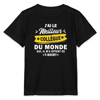 j'ai le meilleur collègue du monde - T-shirt bio MINI CREATOR Stanley/Stella Enfant - noir - Devant - Mikhail (115cm)