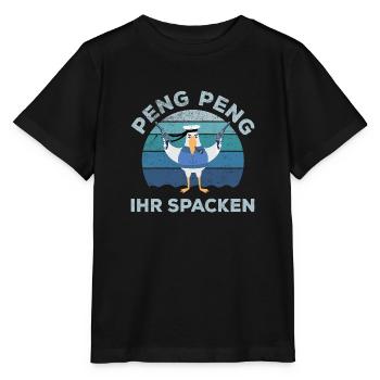 Moin Peng Peng Ihr Spacken Möwe Norddeutschland - Stanley/Stella Kinder T-Shirt MINI CREATOR  - Schwarz - Vorne - Mikhail (115cm)