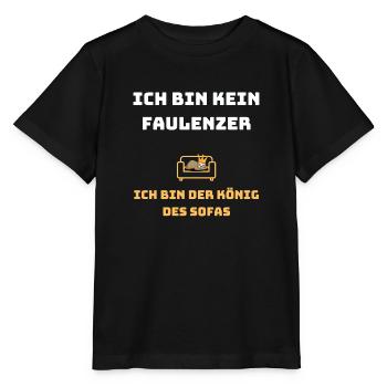 Ich bin kein Faulenzer ich bin König des Sofas - Stanley/Stella Kinder T-Shirt MINI CREATOR  - Schwarz - Vorne - Mikhail (115cm)