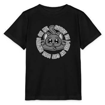 sorry cat was sitting - Stanley/Stella MINI CREATOR Kids’ T-Shirt - black - Front - Mikhail (115cm)
