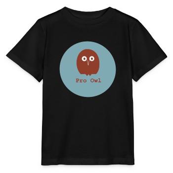Pro Owl, Pro Eule, Pro Waldbewohner - Stanley/Stella Kinder T-Shirt MINI CREATOR  - Schwarz - Vorne - Mikhail (115cm)