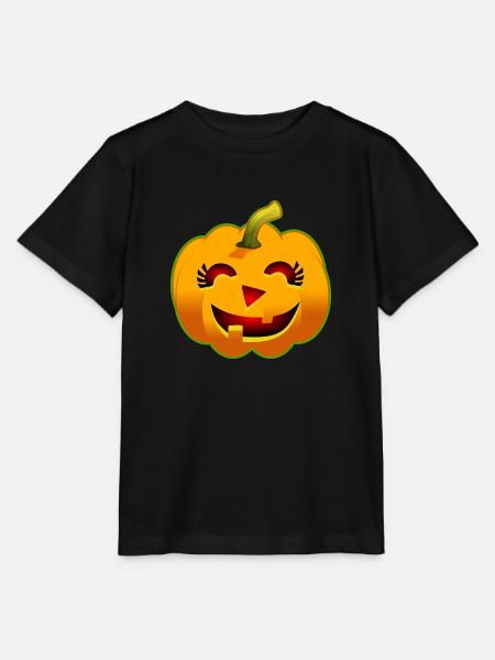Halloween-Kürbis – Lächelnd - Stanley/Stella Kinder T-Shirt MINI CREATOR  - Schwarz