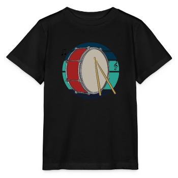 Schlagzeug Melodie - Stanley/Stella Kinder T-Shirt MINI CREATOR  - Schwarz - Vorne - Mikhail (115cm)
