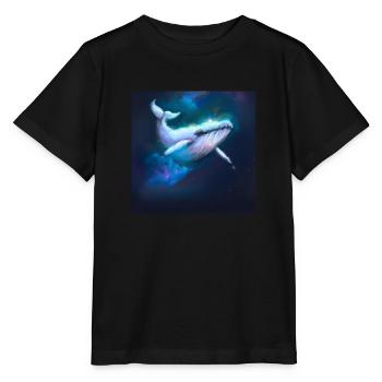 Whale floating in space - Stanley/Stella MINI CREATOR Kids’ T-Shirt - black - Front - Mikhail (115cm)