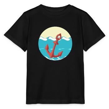 Anchor - Waves - Stanley/Stella Kinder T-Shirt MINI CREATOR  - Schwarz - Vorne - Mikhail (115cm)