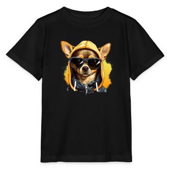 Règle du chihuahua : gouverner le paysage urbain - T-shirt bio MINI CREATOR Stanley/Stella Enfant - noir - Devant - Mikhail (115cm)