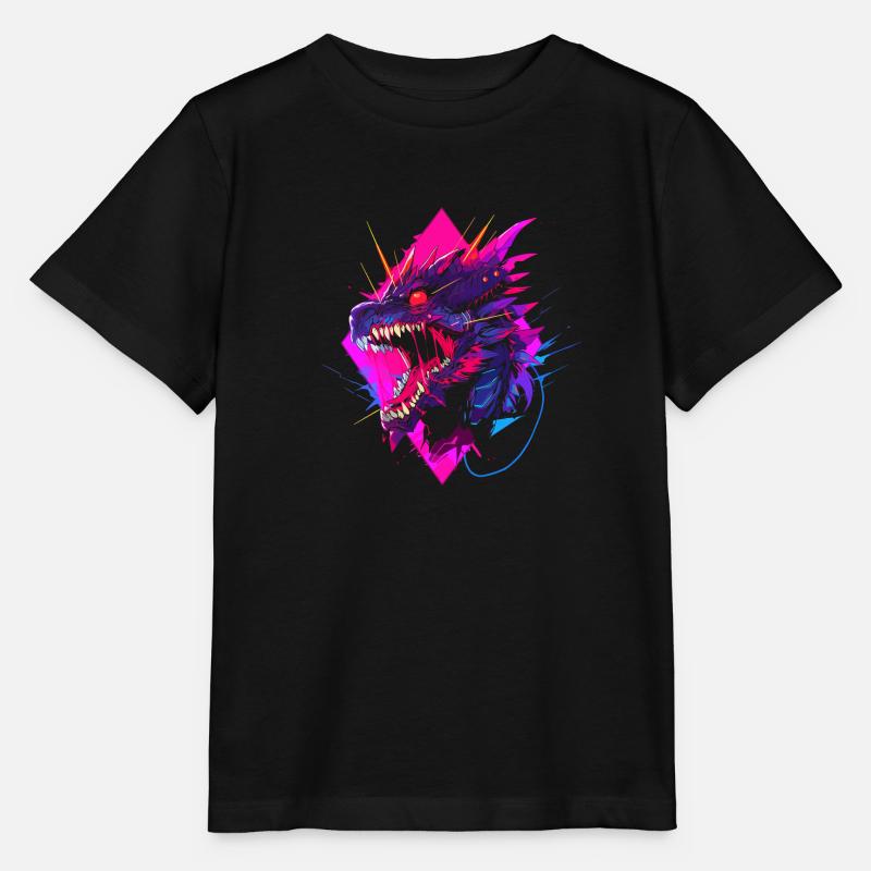 Synthwave Dragon - T-shirt bio MINI CREATOR Stanley/Stella Enfant - noir