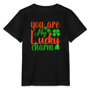 Tu es mon porte-bonheur de la Saint-Patrick - T-shirt bio MINI CREATOR Stanley/Stella Enfant - noir - Devant - Mikhail (115cm)