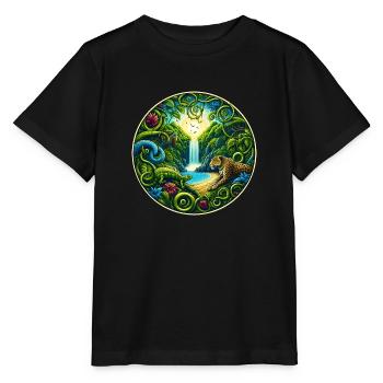 Cascade dans la forêt tropicale - T-shirt bio MINI CREATOR Stanley/Stella Enfant - noir - Devant - Mikhail (115cm)