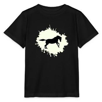 pferd klecks - Stanley/Stella Kinder T-Shirt MINI CREATOR  - Schwarz - Vorne - Mikhail (115cm)