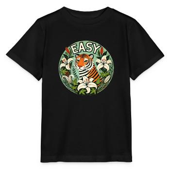 Einfacher Tiger - Stanley/Stella Kinder T-Shirt MINI CREATOR  - Schwarz - Vorne - Mikhail (115cm)