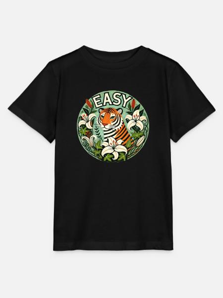 Einfacher Tiger - Stanley/Stella Kinder T-Shirt MINI CREATOR - Schwarz