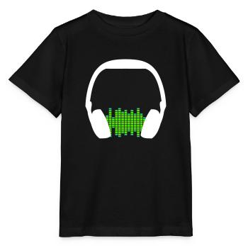 Casque Techno Music Party Equalizer Waves Logo - T-shirt bio MINI CREATOR Stanley/Stella Enfant - noir - Devant - Mikhail (115cm)