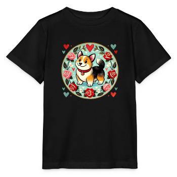 Corgi Lovers - Stanley/Stella MINI CREATOR Kids’ T-Shirt - black - Front - Mikhail (115cm)