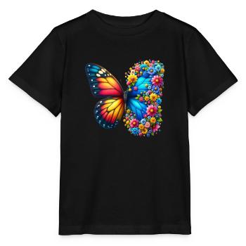 Bunter Schmetterling, von der Natur inspirierte Sommerstimmungen - Stanley/Stella Kinder T-Shirt MINI CREATOR  - Schwarz - Vorne - Mikhail (115cm)