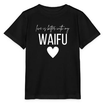 La vie est meilleure avec mon Waifu - T-shirt bio MINI CREATOR Stanley/Stella Enfant - noir - Devant - Mikhail (115cm)