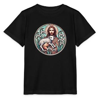 Hirte des Friedens - Stanley/Stella Kinder T-Shirt MINI CREATOR  - Schwarz - Vorne - Mikhail (115cm)